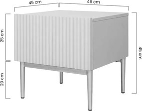 Zestaw szafek nocnych Nicole 46 cm - czarny / złote nóżki