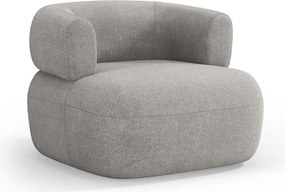 Jasnoszary fotel z materiału bouclé Jenny – Micadoni Home