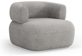 Jasnoszary fotel z materiału bouclé Jenny – Micadoni Home