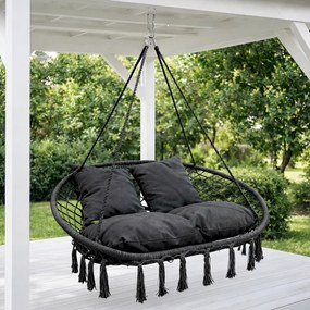 Dwuosobowa huśtawka ogrodowa - bocianie gniazdo Nestio HC-2502-GR, kolor szary