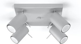 Plafony nowoczesny Briix, stal - 4 źródło światła 4000K - L.25 x H.16 cm - szary