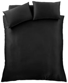 Czarna satynowa pościel dwuosobowa 230x220 cm Silky Soft – Catherine Lansfield