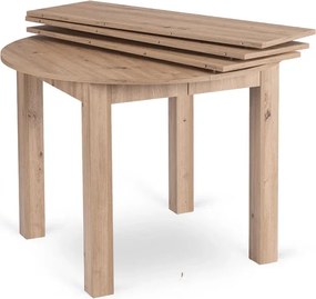 Stół Okrągły Rozkładany JAMES 103-223 cm Dąb Artisan Skandynawski