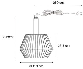 Zewnetrzna Nowoczesna zewnętrzna lampa wisząca czarna z białym kloszem 32,9 cm IP44 - Robbert Nowoczesny Oswietlenie zewnetrzne