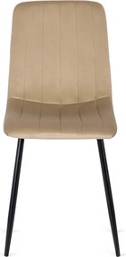 Krzesło Tapicerowane do Jadalni IBIS Beżowe Welurowe Nowoczesne Loft