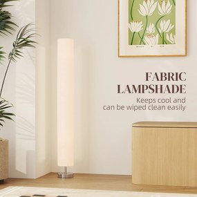 HOMCOM Lampa stojąca do salonu z abażurem z poliestru, 2 x E27 oprawka do sypialni 14 x 14 x 120 cm | Aosom PL