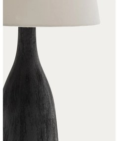 Czarna/kremowa lampa stołowa z tekstylnym kloszem (wysokość 56 cm) Luvia – Kave Home