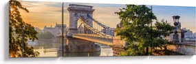 Obraz - Most nad rzeką, Budapeszt, Węgry (170x50 cm)