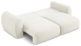 Beżowa sztruksowa rozkładana sofa ze schowkiem 266 cm Kini – Makamii