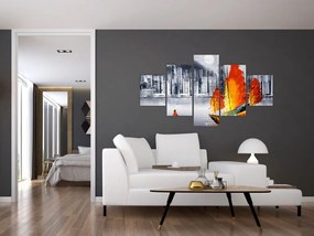 Obraz - Victoria Harbor, Hongkong, czarno-biały obraz olejny (125x70 cm)