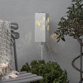 Biała solarna dekoracja świetlna LED z metalu Star Trading Albaleaf