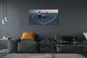 Obraz drukowany na płótnie Serce ze Świec nad Morzem