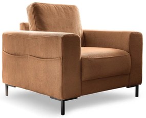Pomarańczowobrązowy sztruksowy fotel Lofty Lilly – Miuform