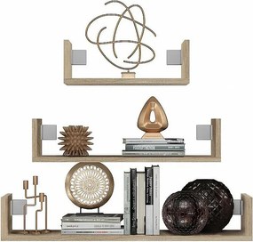 Półki Ścienne MOBI 3P | Sonoma | 80x20x14 cm | Półki wiszące