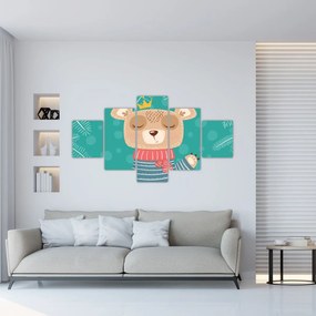 Obraz - Machający niedźwiadek (125x70 cm)