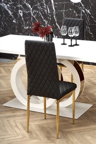 GALARDO stół rozkładany, biały złoty, glamour, elegancki