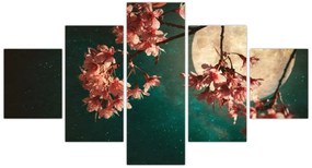 Obraz - Kwiat wiśni podczas pełni (125x70 cm)