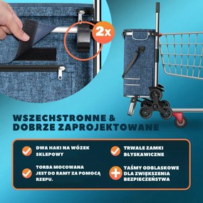 Torba na zakupy na kółkach do schodów COMFORT, 50l, niebieska Monzana