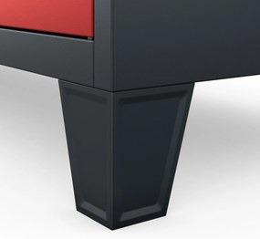 Metalowa szafa socjalna BHP skrytkowa ROBERT 1360 x 1720 x 450 mm, antracytowo-czerwona