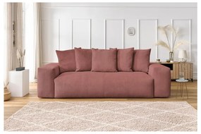 Jasnoróżowa sztruksowa sofa 280 cm Voltaire – Bobochic Paris