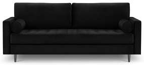Czarna aksamitna sofa Milo Casa Santo, 219 cm