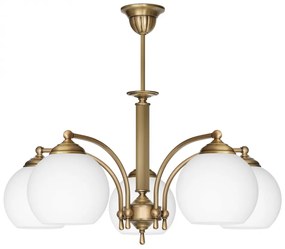 Mosiężny żyrandol klasyczny z kulami QV-S5