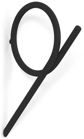 Czarny ścienny stalowy haczyk Tuba M – Spinder Design