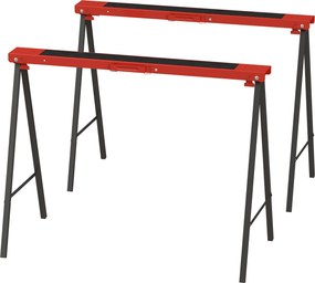 DURHAND Zestaw 2 stojaków roboczych, stojak rzemieślniczy, udźwig do 250 kg, metal, czerwony | Aosom PL