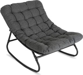 Fotel Bujany Ogrodowy AURORA na Płozach Szary Nowoczesny