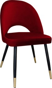 Krzesło Polo tkanina Welur noga metalowa : Kolor nogi - Czano-złota stożek, Kolor tkaniny - VELVET - MG31, Typ siedziska - Siedzisko stałe