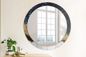 Lustro dekoracyjne okrągłe Niebieski marmur