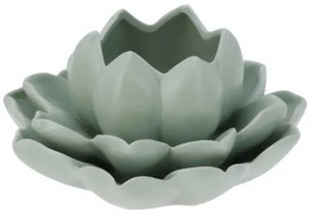 Świecznik na tealight kwiat lotosu z porcelany, 12,5 x 13 x 6,5 cm