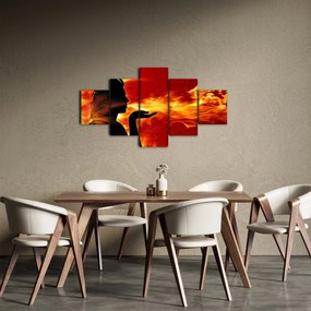 Obraz kobiety z płomieniami (125x70 cm)
