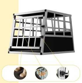 Cadoca Transporter dla psa BRUNO, 70x54x51cm, srebrna/czarna
