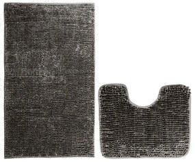Ciemnoszare dywaniki łazienkowe do WC zestaw 2 szt. 80x50 cm Bati – Restilo
