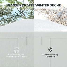 Outsunny Zestaw Zastępczy Dachu do Pawilonu Ogrodowego z 2 Ściankami Bocznymi Biały | Aosom PL