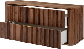 ELEGANCE Szafka łazienkowa ryflowana pod umywalkę 41,5 x 120,4 x 51,7 orzech