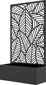 Outsunny Parawan z grządką na zewnątrz, parawan ogrodowy, ścianka działowa z donicą, metal, czarny | Aosom PL