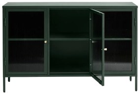 Zielona metalowa witryna Unique Furniture Bronco, wys. 85 cm