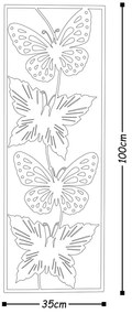 Metalowa dekoracja ścienna 100x35 cm Butterfly – Wallity