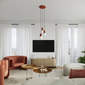 Lampa biurkowa HALO ochra czerwona ryflowana SOLLUX  LIGHTING