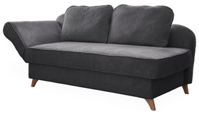 Szary sztruksowy szezlong (lewostronny) Chic Charlotte – Miuform