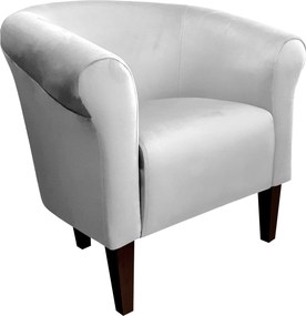 Fotel Milo tkanina Welur wygodny fotel tapicerowany do salonu i sypialni : Kolor nogi - Venge, Kolor tkaniny - VELVET - MG39, Wysokość nogi - 20 cm