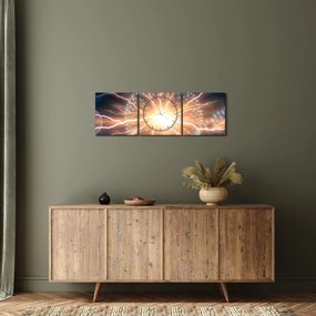 Obraz - Atom (z zegarem) (90x30 cm)