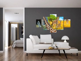 Obraz - Rodzina żyraf (125x70 cm)