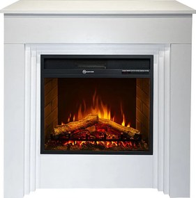 Kominek elektryczny BELLINI, kominek stojący, drewno białe, wyprodukowany we Włoszech, dł. 96 x gł. 35 x wys. 96