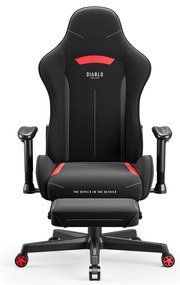 Fotel gamingowy materiałowy czarno-czerwony: Diablo X-Starter