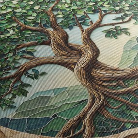 Obraz – Splecione drzewo życia (z zegarem) (90x30 cm)