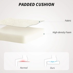 HOMCOM Fotel biurowy z tkaniną w optyce aksamitu, Fotel do toaletki z wypukłym oparciem, do sypialni, salonu, Beżowy