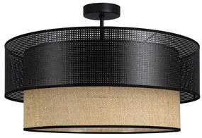 Przysufitowy żyrandol BORHO 1xE27/60W/230V czarny/juta